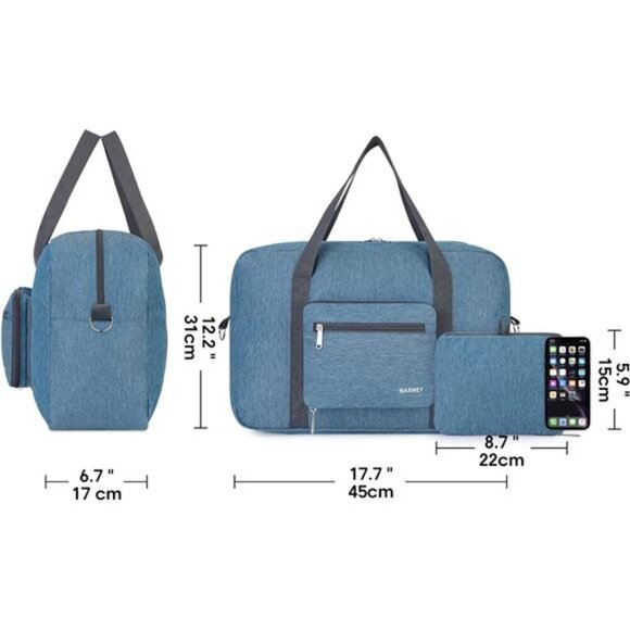 For Spirit Airlines Foldable Travel Duffel Bag Tote Carry on Luggage for Women - Picture 4 of 16